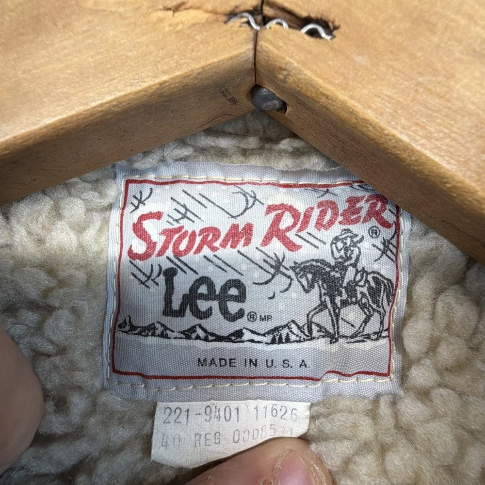 Vintage Lee Storm Rider Sherpa Lined Corduroy Jacket Barn Coat Size 40 70s